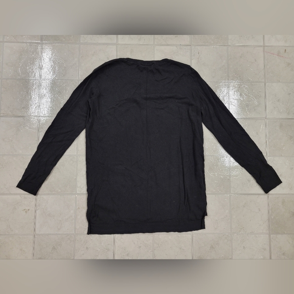 LOFT Size Small Black Sweater with Center Seam - Picture 4 of 6
